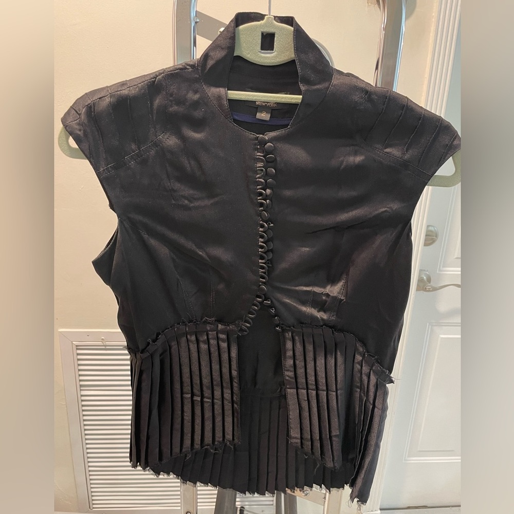 Unique Black Silk Blouse